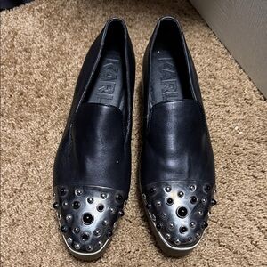 Karl Lagerfeild Black Studded Loafers 7.5